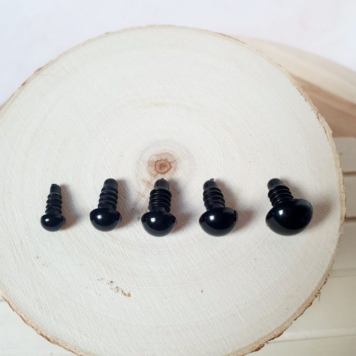 Yeux de sécurité ronds noirs 6 mm - par paire